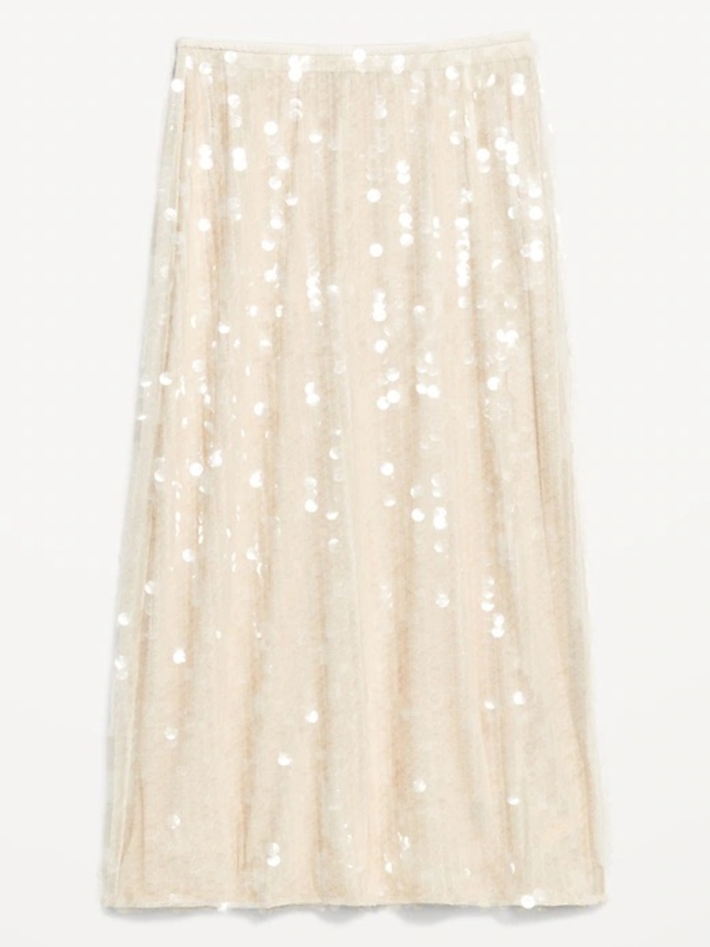 Old Navy Champagne Sequin Midi Skirt